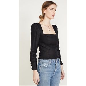 Reformation black long sleeve Fillmore top